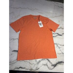 Brand New large-sized Born Fly men's orange heathered V-neck T-shirt with tag